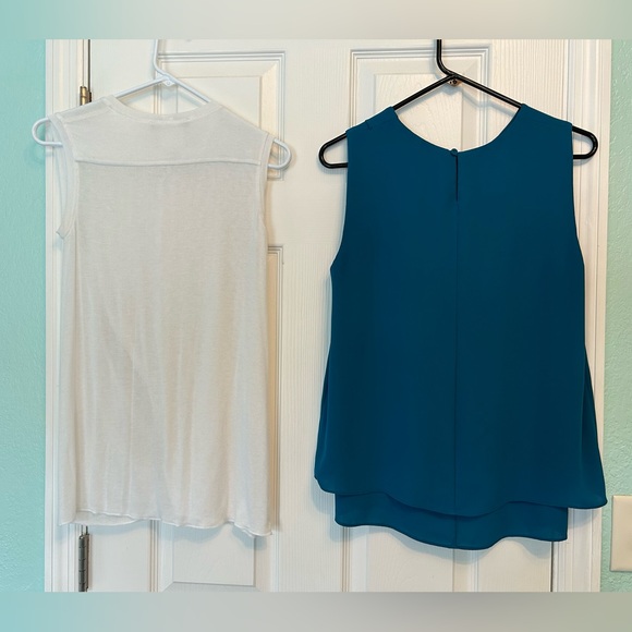 BUNDLE! BCBGMaxAzria White and Teal Blouses - Picture 3 of 10